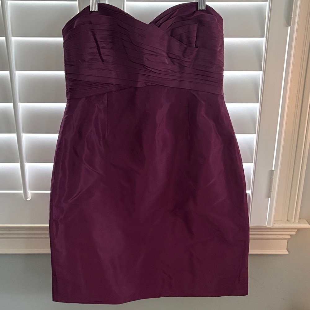 J. Crew Strapless Dress in Deep Purple